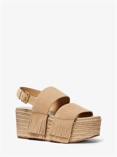 michael kors hana|Hana Suede Flatform Sandal .